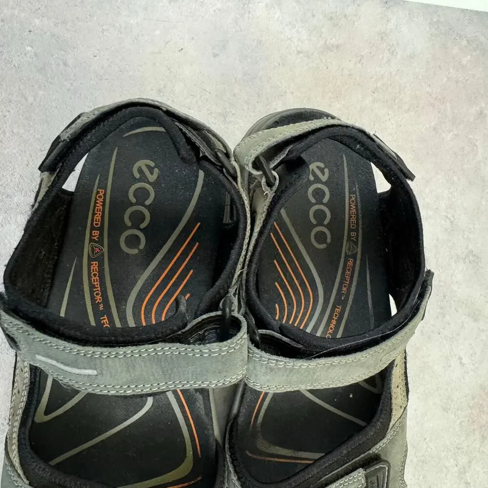 ECCO Offroad Yucatan Nubuck Walking Hiking Sandals Beige Size EU 46 Mens US 12